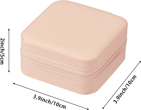 PU Leather Small Jewelry Box, Travel Portable Jewelry Case for Ring, Pendant, Earring, Necklace, Bracelet Organizer