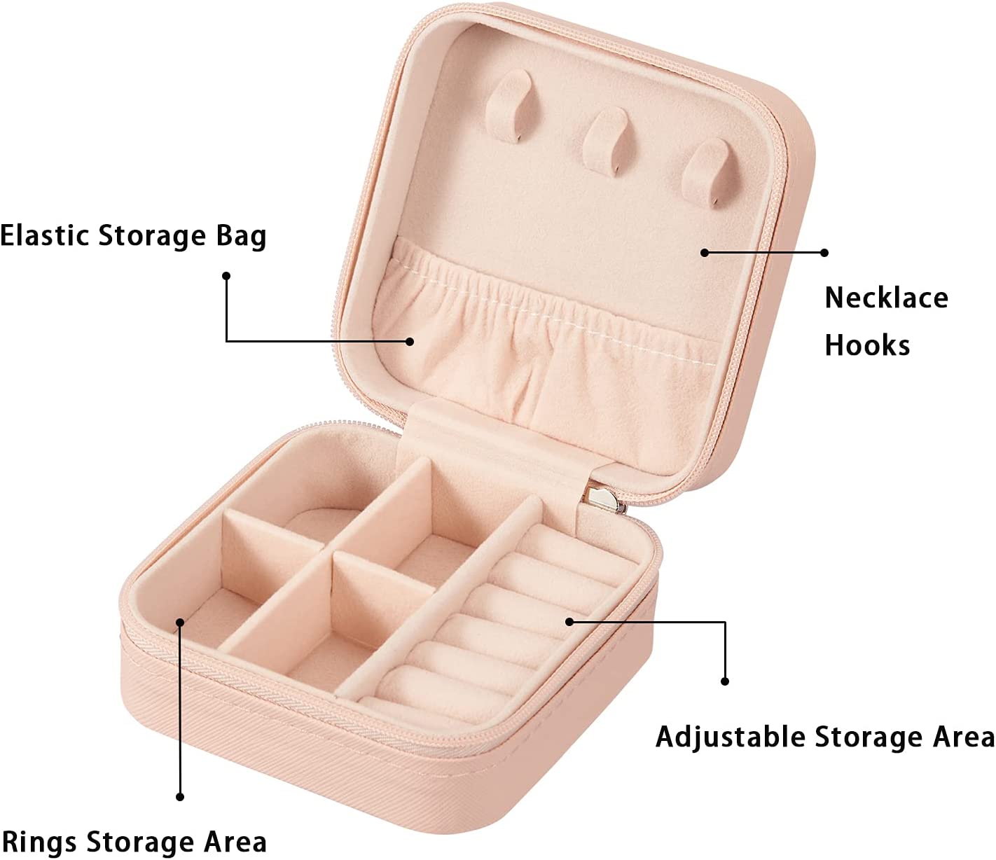 PU Leather Small Jewelry Box, Travel Portable Jewelry Case for Ring, Pendant, Earring, Necklace, Bracelet Organizer