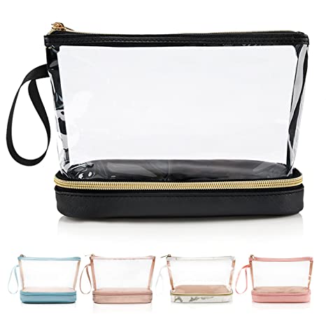 Ethereal Clear Makeup Bag, Small Makeup Bag for Purse Travel Makeup Bag for Women TSA Approved Cosmetic Bag